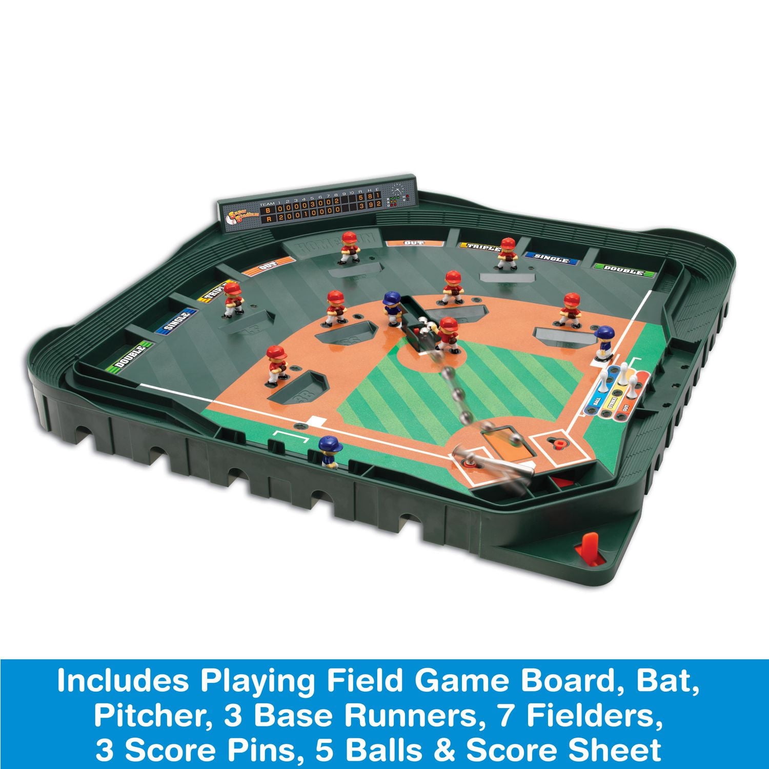 Game Zone Super Stadium Baseball Game, Tabletop Action Game for Adults and Children Ages 6+
