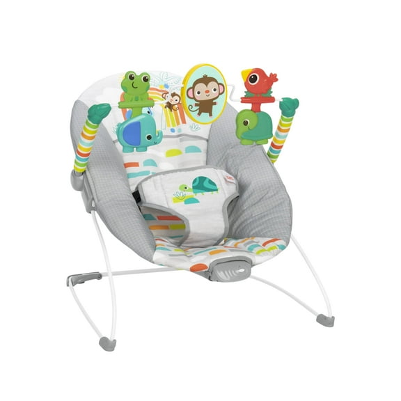Bright Starts Playful Paradise Vibrating Baby Bouncer, Unisex, Newborn  