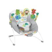 Bright Starts Playful Paradise Vibrating Baby Bouncer, Self Bounce, Unisex, Newborn +