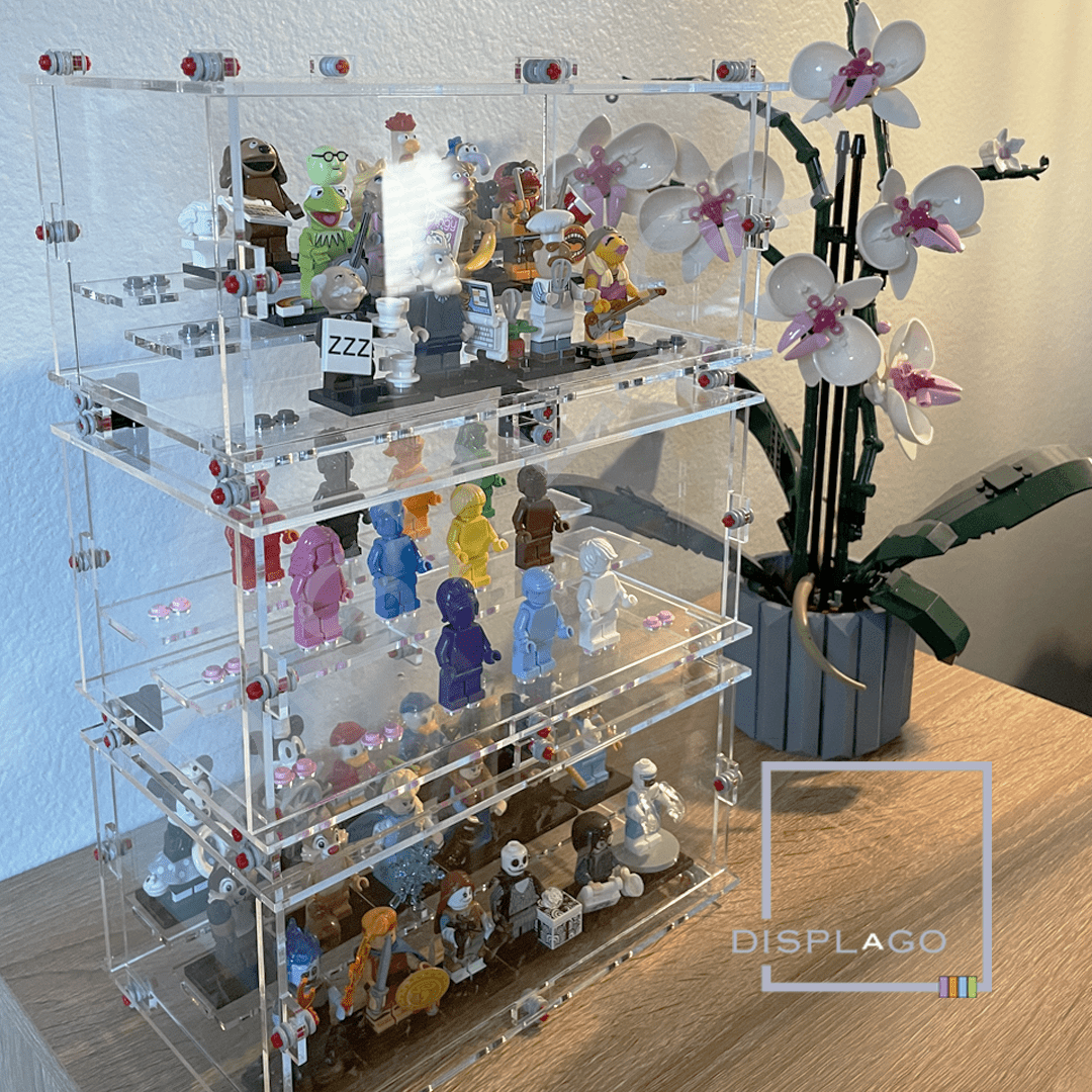 Display Case for LEGO® Series 1-24 Minifigures. For 18 Minifigures. Stackable.