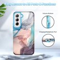 thumbnail image 4 of CASEFIV for Samsung Galaxy S22 Plus 5G Case,Marble Pattern Heavy Duty Shockproof Full Body Protective Phone Covers for Women Girls,Blue Gray, 4 of 8