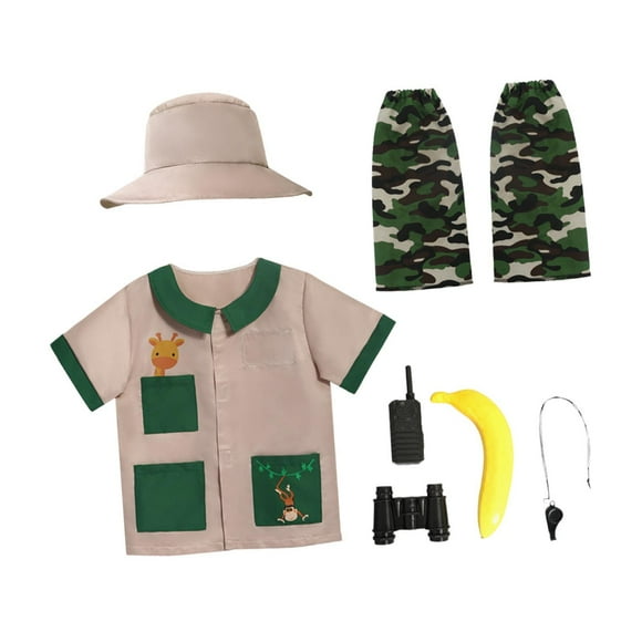 Conjunto de disfraz de explorador para niños, chaleco y sombrero para acampar al aire libre, regalo de cumpleaños y pesca. , Xl SG