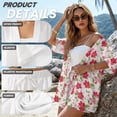 thumbnail image 6 of Xoenoiee Colorful Cherry Blossom Print Women's Plus Size 2 Piece Outfits Half Sleeve Open Front Kimono and Matching Shorts Set Summer Vacation Outfits, M, 6 of 7