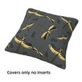 thumbnail image 3 of Throw Pillow Covers, Black Golden Dragonfly Soft Square Pillow Cases with Invisible Zipper for Couch Bed Sofa, Farmhouse Fall Home Decor 20"x20", 3 of 7