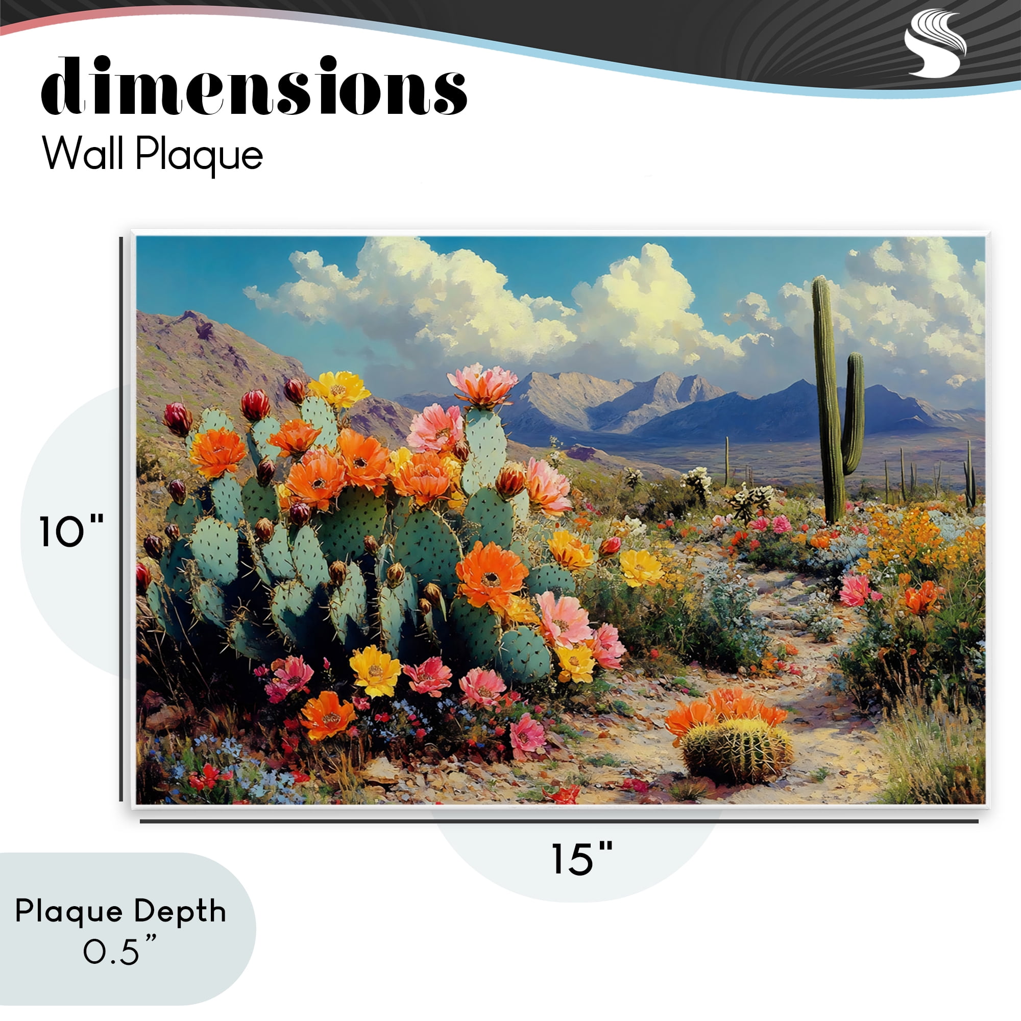 Stupell Industries Vibrant Cacti in Desert Wall Plaque Art, design by Franklyn Gregory