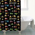 thumbnail image 4 of Cartoon Traffic Vehicles Signs Black Pattern Shower Curtain 84"x72" ,Bathroom Decorative Shower Curtains Set with 12 Hooks,Modern Waterproof Washable Shower Curtain, 4 of 6