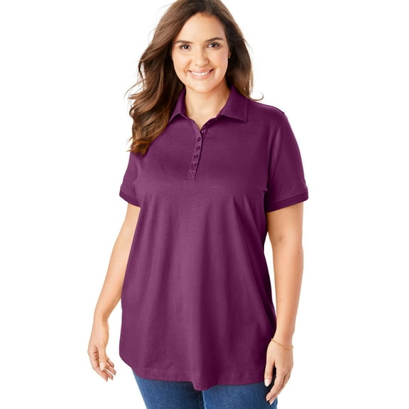 Woman Within Plus Size Perfect Polo Shirt