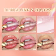 Lip Gloss, Translucent Lip Gloss, Moisturizing Lip Gloss with Fine Shimmering Pearl, Portable Sparkling Lip Gloss for Enhanced Color and Hydration