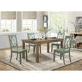 thumbnail image 2 of Pemberly Row 5-Piece Contemporary Wood Dining Set in Natural and Teal, 2 of 11