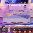 thumbnail image 3 of Aheaplus Queen Size Headboard with Storage, Headboards with Power Outlets and RGB LED Light, Sturdy and Stable Queen Headboard Only for Bedroom, Dorm Room, Guest Room, White, 3 of 9