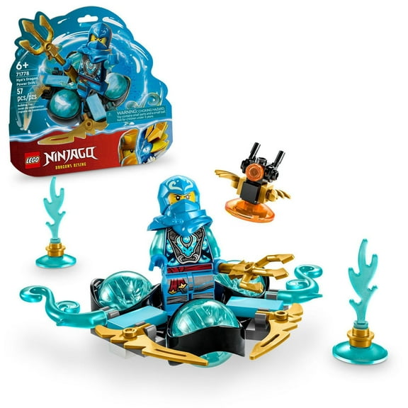 LEGO NINJAGO Nya’s Dragon Power Spinjitzu Drift 71778 Creative Blue Ninja Toy, Gift Idea for 6 Year Old Boys and Girls, Interactive Spinning Toys, Includes Nya Minifigure