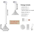 thumbnail image 3 of FSLiving USB Charging Dimmable No Wire Remote Control Battery LED Pendant Light Fixture Low-Voltage 5V LED Industrial Style Silver Metal Pendant Lamp for Laundry Dorm Bedroom Easy to Install-1 Pack, 3 of 6