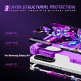 thumbnail image 4 of Casetego for Samsung Galaxy A17 5G Case,Glow in The Dark Three Layer Heavy Duty Shockproof Protection Hard Plastic Bumper+Soft Silicone Protective Case,Dark Purple Butterfly, 4 of 9