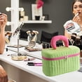 thumbnail image 4 of Bolsa de maquillaje, bolsa de viaje para cosméticos para mujeres y niñas, bolsa grande para artículos de tocador, bolsa de nailon de imitación de poliéster, 4 of 5