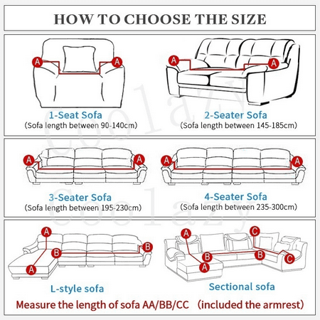 12 Patterns Elastic Sofa Couch Cover, What Size Is A Three Seater Sofa