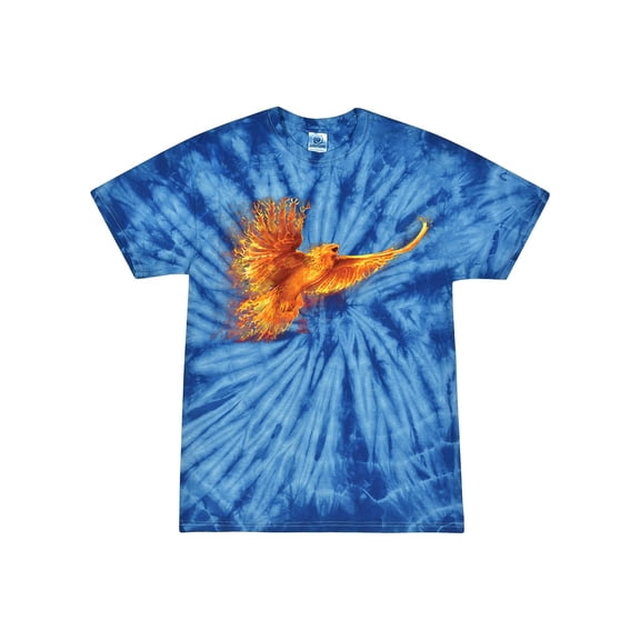 Wild Bobby, Mythical Fiery Phoenix, Pop Culture, Tie-Dye Tees, Spiral Royal, Large