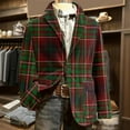 thumbnail image 4 of Zimjoy Plaid Sport Coats for Men Casual Slim Fit Corduroy Suit Jackets Vintage One Button Checkered Blazer Business Office Work Blazers Jackets Birthday Party Sport Coats, Green L, 4 of 5