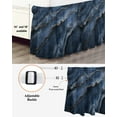 thumbnail image 3 of Abstract Marble Texture Bed Skirt King Size 16" Drop Deep Blue Gold Crack Art Ruffled Wrap Around Bed Skirts Adjustable Elastic Bedskirt Dust Ruffle for King Size Bed, 3 of 7