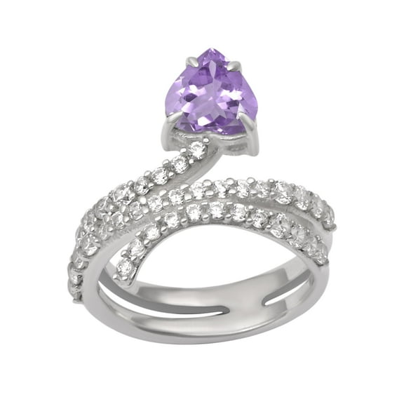 Mooneye Four Prong Set 925 Sterling Silver 7 mm Pink Amethyst Women Mother's Day Gifts Ring