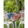 thumbnail image 2 of Outdoor Tablecloth with Umbrella Hole and Zipper, Valentine's Day Round Table Cloth 54 Inch Waterproof Tablecloth, Watercolor Love Roses Dog Truck Beige Picnic Table Cover for Patio Camping, 2 of 7