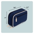 thumbnail image 3 of U Brands Navy Canvas Tech Organizer for Chargers, Cords, and Accessories, 7.8 x 5 inches, 3 of 9
