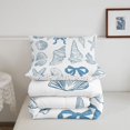thumbnail image 5 of Manfei Sketch Conch Bowtie King Size Comforter Sets,Scallop Nautical Comforters King Size,Colorful Stars Reversible,3 Pieces,1 Comforter and 2 Pillowcases, 5 of 7