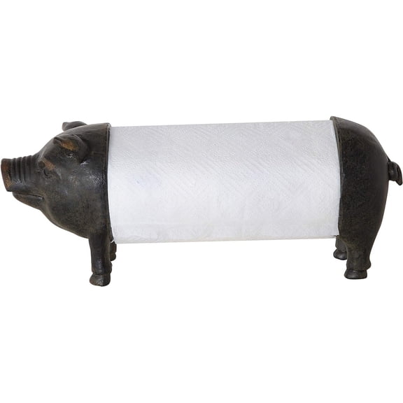 Antiqued Bronze Pig Paper Towel Holder