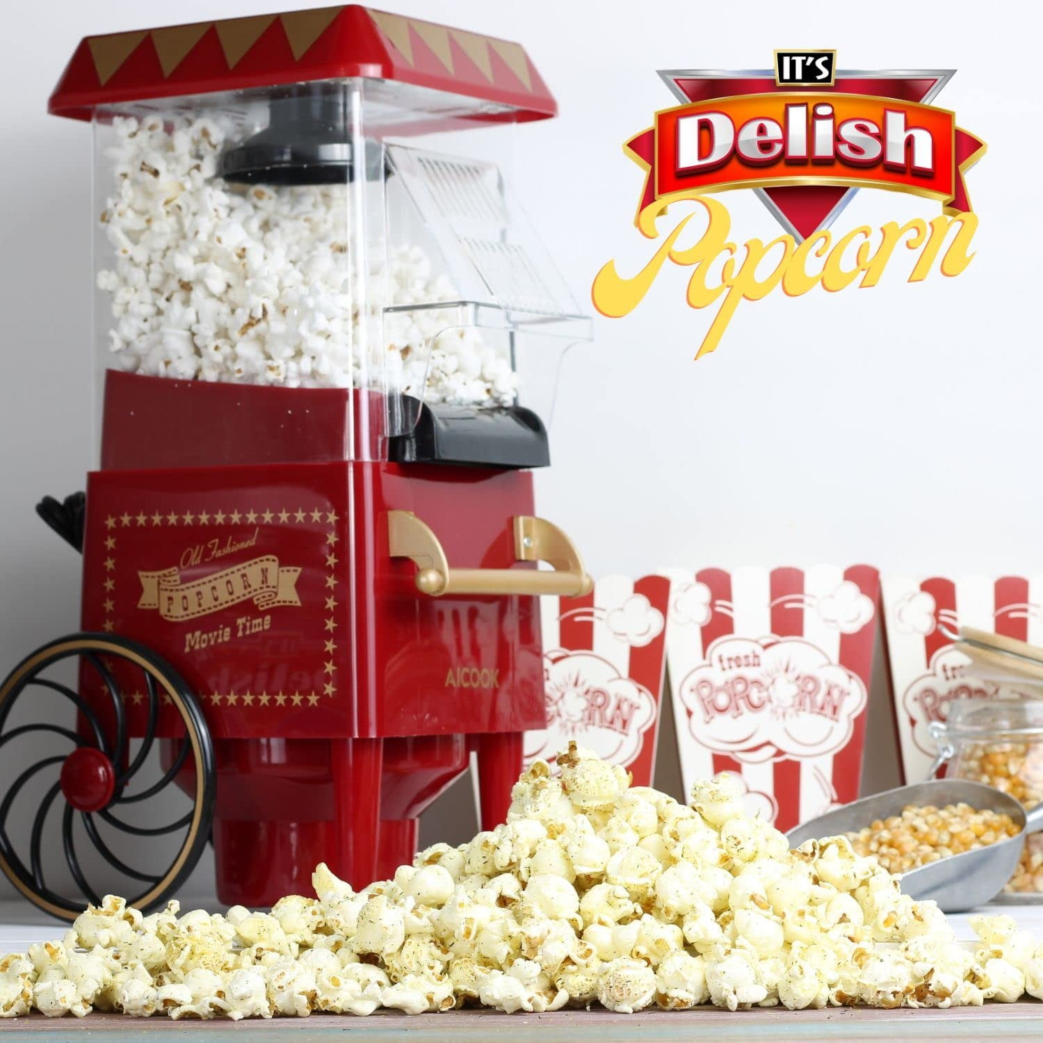 Gourmet Jalapeno Popcorn by It's Delish, Bulk 6 Oz Jumbo Container Jar  Vegan Jalapeo Cheese Flavored Popcorn  Air Popped Pop Corn Healthy Snacks for Movie Night Snack, Party  Gluten Free,...
