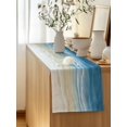 thumbnail image 5 of Table Runner 108 Inches Long for Kitchen Dining, Haze Blue Summer Beach Dresser Scarf Farmhouse, Dining Table Decorations for Wedding/Parties, Nautical Coastal Beige Seaside 13 x 108 In, 5 of 8