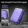 thumbnail image 6 of Zimtown Carry-on Luggage Set 3 Piece Lightweight Suitcase Set with Duffel Bag, PP Hard Shell Suitcase 20" Luggage Sets Spinner Wheels, Purple, 6 of 17