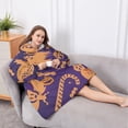 thumbnail image 5 of Oversized Wearable Blanket Hoodie,Halloween Spooky Icons Pattern Sherpa Blanket Hoodie with Super Pockets,Super Warm Fuzzy Pullover for Women & Men, 5 of 6