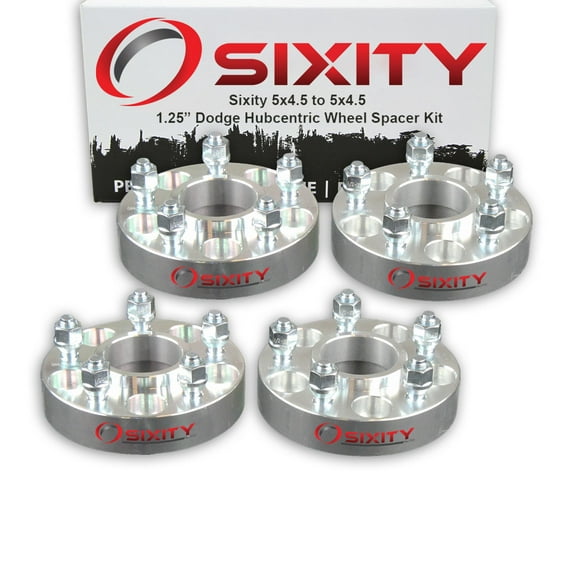 Sixity Auto 4 pc 1.25" 5x4.5 Wheel Spacers compatible with Dodge Pickup Dakota Daytona D200 1/2-20tpi 1.25in Hubcentric