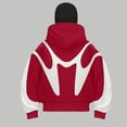 thumbnail image 3 of Homeyce Mens Balaclava Hoodie with Warm Face Mask Full-Zip Hoodie Double Hooded Windproof Jacket Hoodie Balaclava Outdoor Athletic Hop Y2k Clothing,Red M, 3 of 6