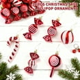 thumbnail image 2 of HUISZJ 30pcs Christmas Tree Candy Ornaments, Novelty 6 Styles Ball Decoration with Cane Candy, Plastic Hanging Ornament for New Year Party Decor, 2 of 9