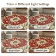 thumbnail image 7 of ODIKA 8'x10' Ultra-Soft Area Rug, Rich Red Ivory Vintage Hallways Medallion Ornate Botanical Trellis with Symmetrical Motifs Washable, Bare feet friendly, Silk-Touch for Bedroom, Under Sectional, 7 of 7