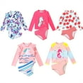 thumbnail image 4 of CHOYURME CHONYURM Girls Long Sleeve Rashguard Swimsuit Set Two Piece Bathing Suit with UPF 50+ Sun Protection 2-8T, 4 of 6