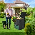thumbnail image 3 of 80 Gallon Compost Bin - Black PP Rectangular Outdoor Garden Waste Bin with All-Round Air Vents - Easy Assembly, Bottom Sliding Door for Fertilizer Removal - Ideal for Lawn & Garden, 3 of 11
