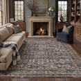 thumbnail image 5 of BERTHMEER 9'x12' Large Area Rugs for Living Room Bedroom Office Blue and Brown Vintage Non Slip Washable Farmhouse Dining Room Oriental Traditional Distressed Rugs, 5 of 8