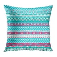 thumbnail image 1 of BOSDECO Tribal Vintage Ethnic Boho Stripes Striped Pattern Shape Aztec Border Creative Doodle Drawing PillowCase Pillow Cover 18x18 inch, 1 of 1