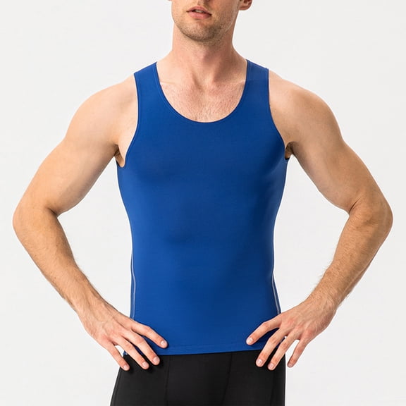 Mens Tank Tops Running Vests Casual Sleeveless Crewneck Stretchy Slim-Fit Pullover Solid Color Basic Breathable Gym Athletic Workout Muscle Shirts