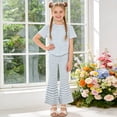 thumbnail image 2 of Girl Clothes Size 6 Toddler Baby Girl Shorts Set Summer Clothes 2 Piece Outfit Cute Ruffle Tops Floral Shorts,Light Blue, 2 of 6