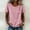 Pink, variant on CYMMPU Women's Summer Cotton Linen Crew Neck Asymmetric Button Top, Short Sleeve Loose Casual Lightweight Blouse Blue S