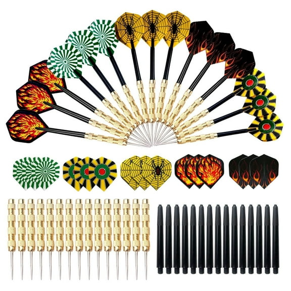 5 Sets (15Pieces) Professional Tournament Steel Tip Darts - High Performance Slim Barrel Metal Darts with Durable Flights.