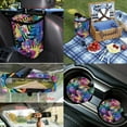 thumbnail image 4 of KUIFORTI Flower Leaves 13 PCS Car Seat Cover Set Seat Covers Steering Wheel Cover Seat belt Cover Pad Keychain Chapstick Holders Cup Coasters Car Garbage Bag Rear View Mirror Cover, 4 of 7