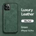 thumbnail image 2 of Techcircle Cover for iPhone 14 Pro 2022 Relese, Elegant Smooth PU Leather Surface TPU Backplane Luxury Shockproof Case Car Magnetic Suction Heavy Duty Protective Case for iPhone 14 Pro, Green, 2 of 4