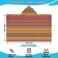 thumbnail image 2 of Boho Yellow Ethnic Geometric Pattern Hooded Bath Towel，60"x35" for Ages 3 To 12 Kids, Quick Dry Lightweight Soft Microfiber Hood Beach Towel Cover Up for Kids, 2 of 7