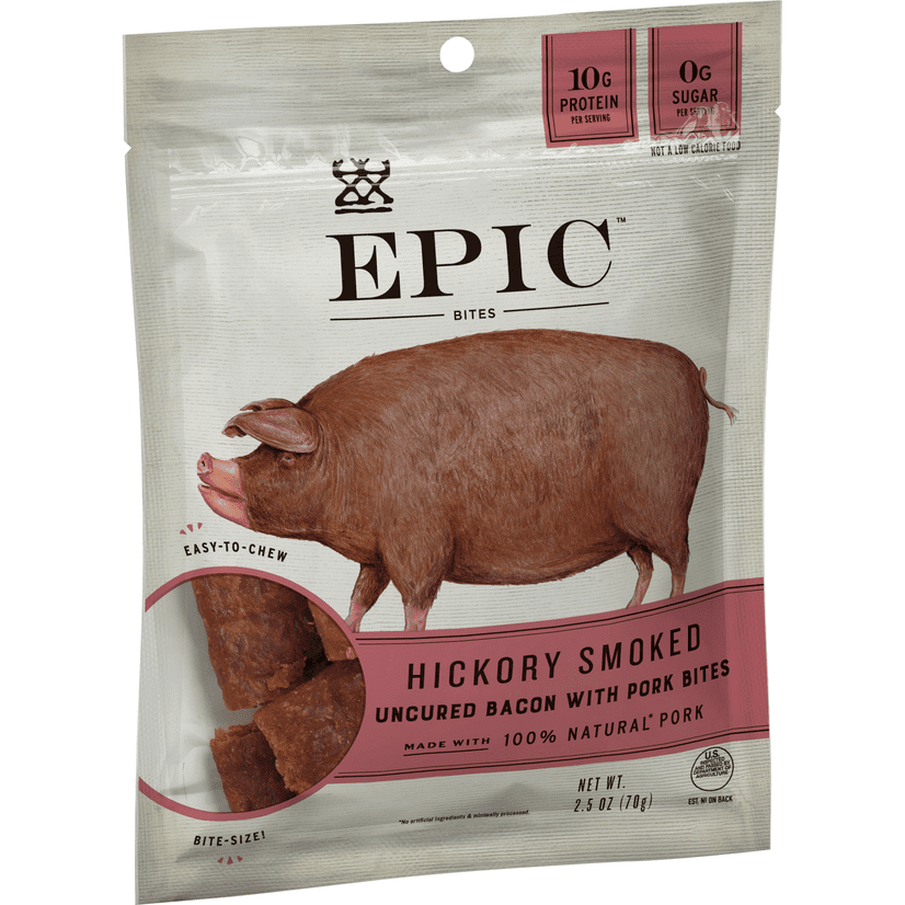 EPIC Uncured Bacon Protein Bites, Keto Friendly, Whole30, 2.5oz