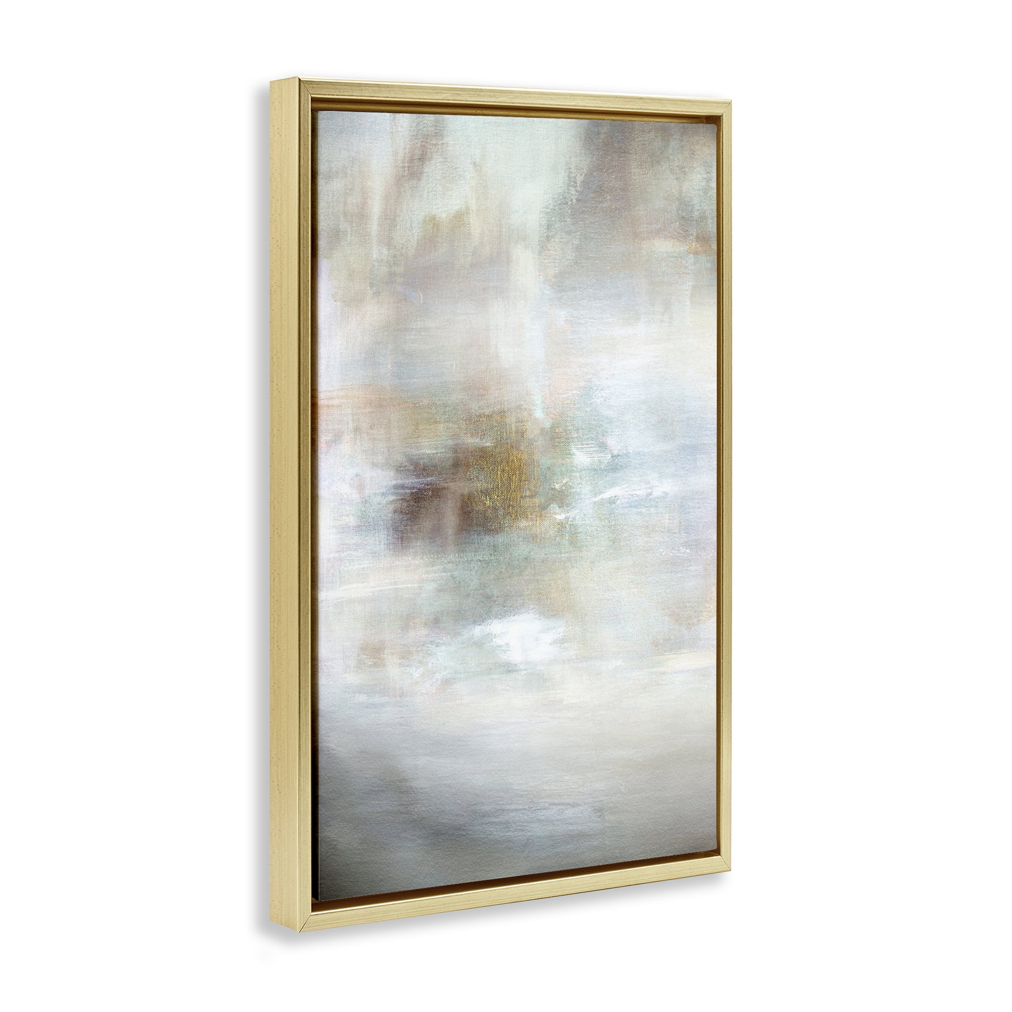 Stupell Industries Soft Haze of Subtle Light Gold Framed Floater Canvas Wall Art, design by Hope Bainbridge