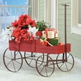 thumbnail image 4 of Collections Etc Amish Wagon Decorative Indoor/Outdoor Garden Backyard Planter, Red, 4 of 6