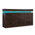 thumbnail image 7 of ChVans 9 Drawer Dresser with LED Light and Charging Station, Farmhouse Chest of Drawers for Closet, Wide Drawer Organizer Cabinet for Bedroom, Living Room, 7 of 7